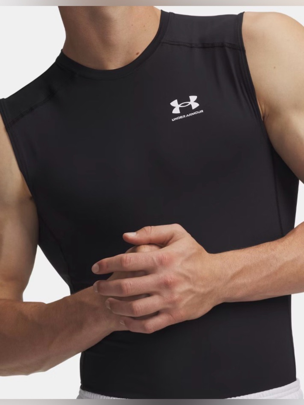 NWT Under Armour Men’s Compression Sleeveless Black Tank Size M Heat Gear
